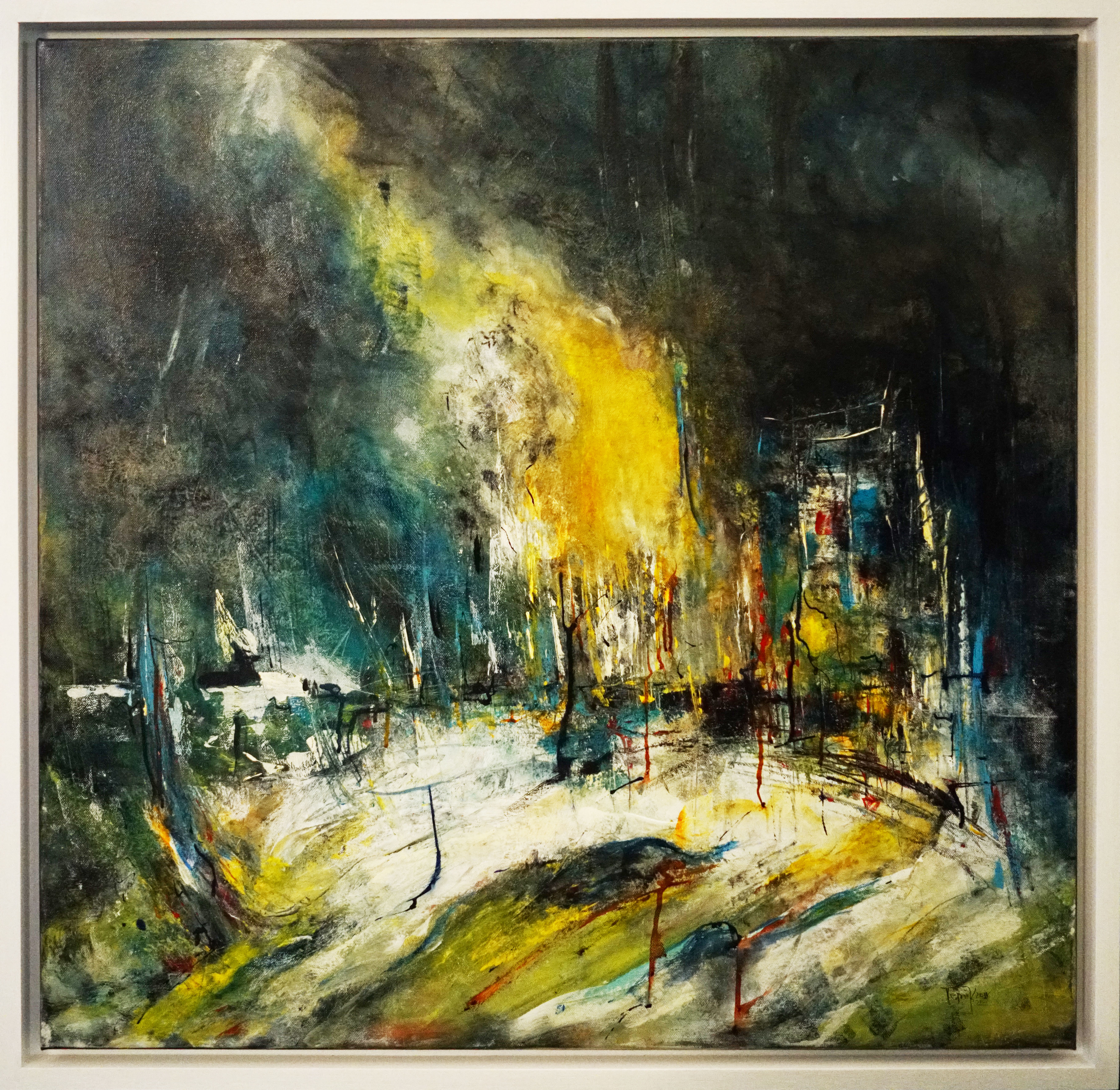 Ausgebeutet 80 x 80cm Mischtechnik auf Leinen
